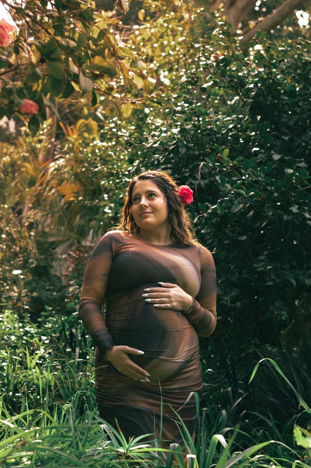 Vertical portrait from Held by the Garden, a maternity photography story in Cape Town